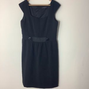 David Meister Black Shift Sleeveless Dress